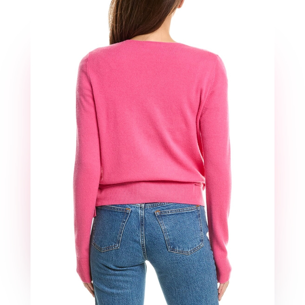 InCashmereTie-Side Cashmere Pink Cardigan - Picture 2 of 3